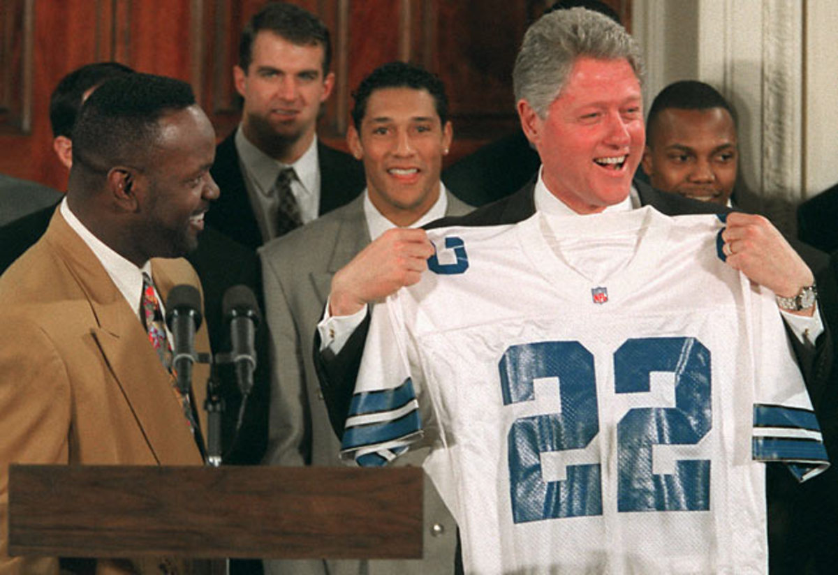 Bill Clinton and Emmitt Smith