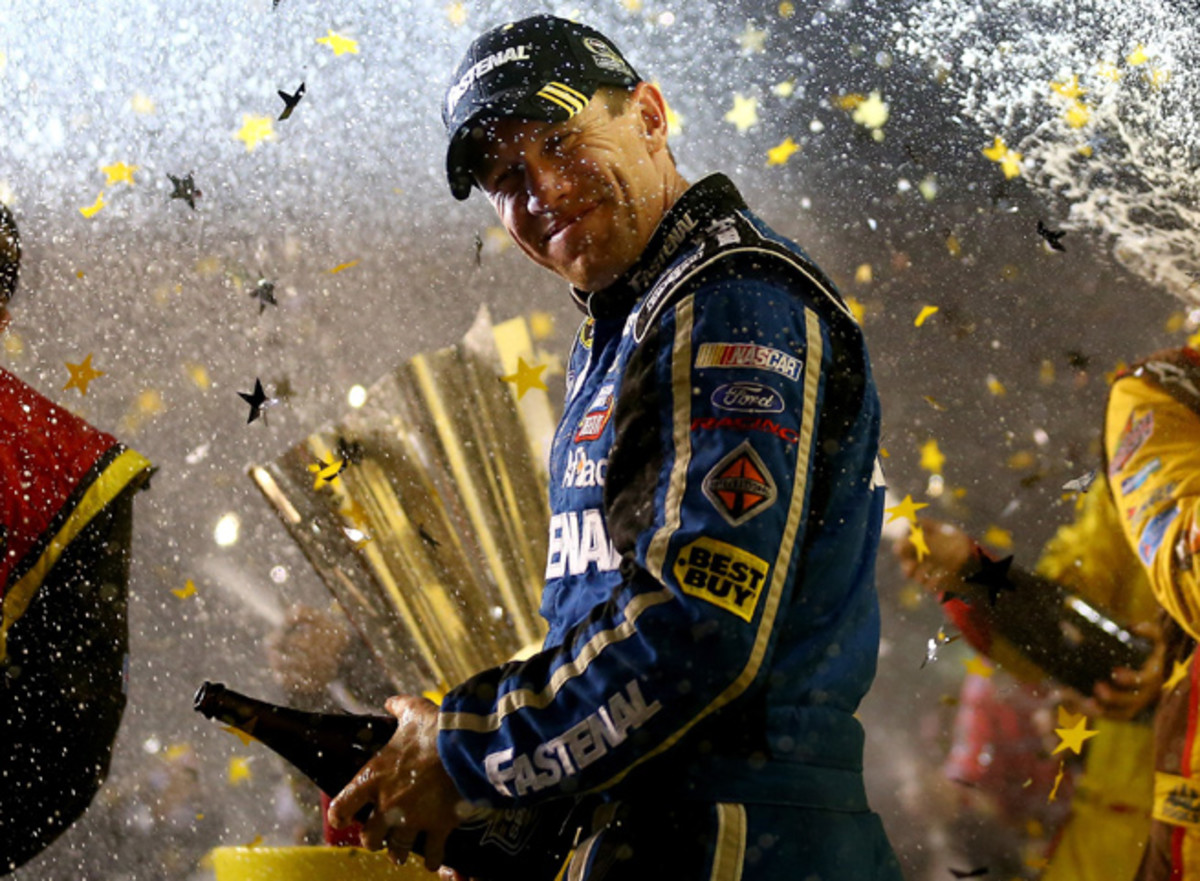 Carl Edwards took the race at Richmond after a caution cost Ryan Newman the top spot.