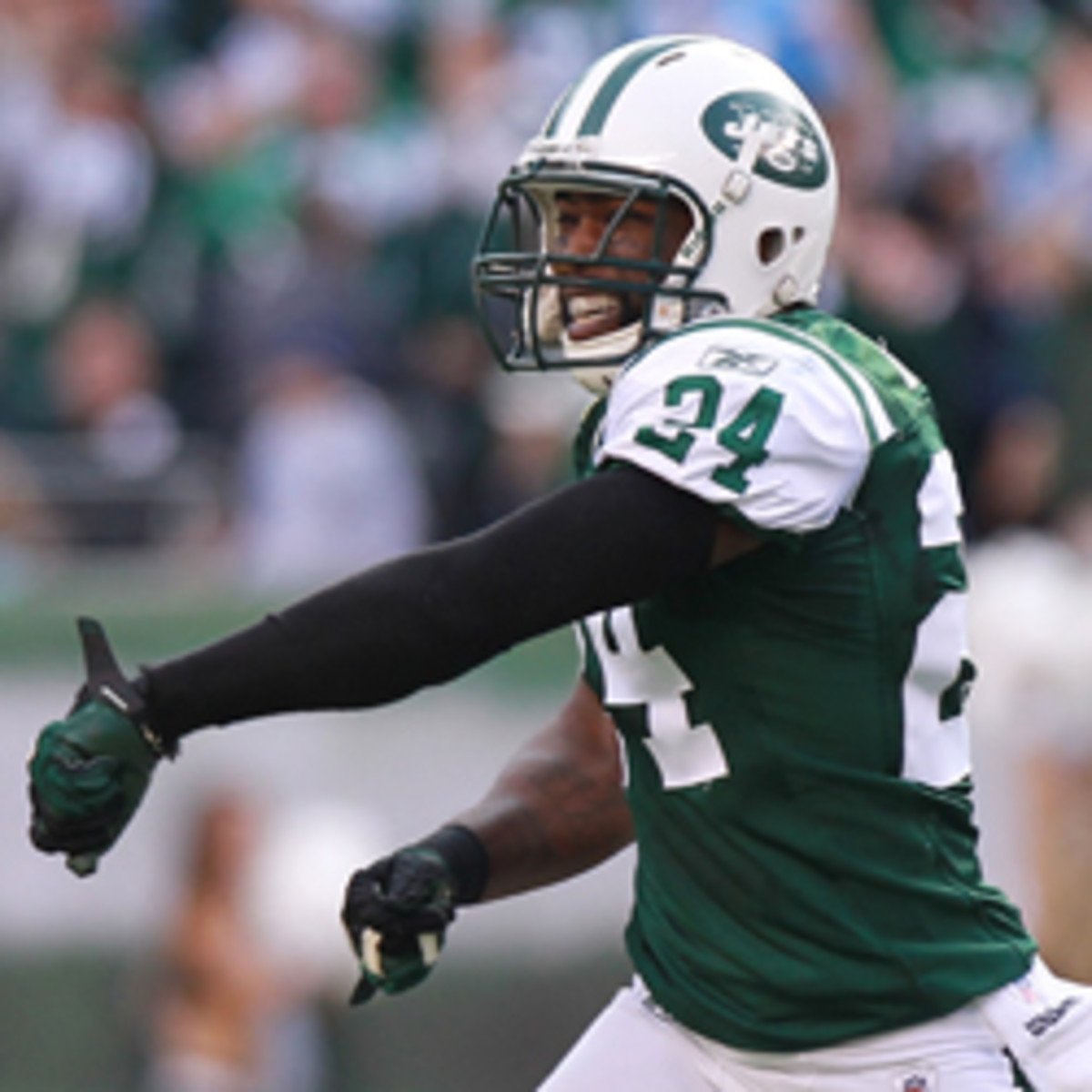 Jets cornerback Darrelle Revis says he needs answers as his name has been involved in trade rumors. (Nick Laham/Getty Images)