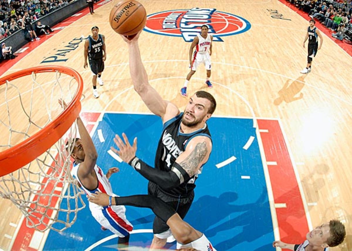 Nikola Pekovic averaged 16.3 points and 8.8 rebounds this season. (Allen Einstein/NBAE via Getty Images)