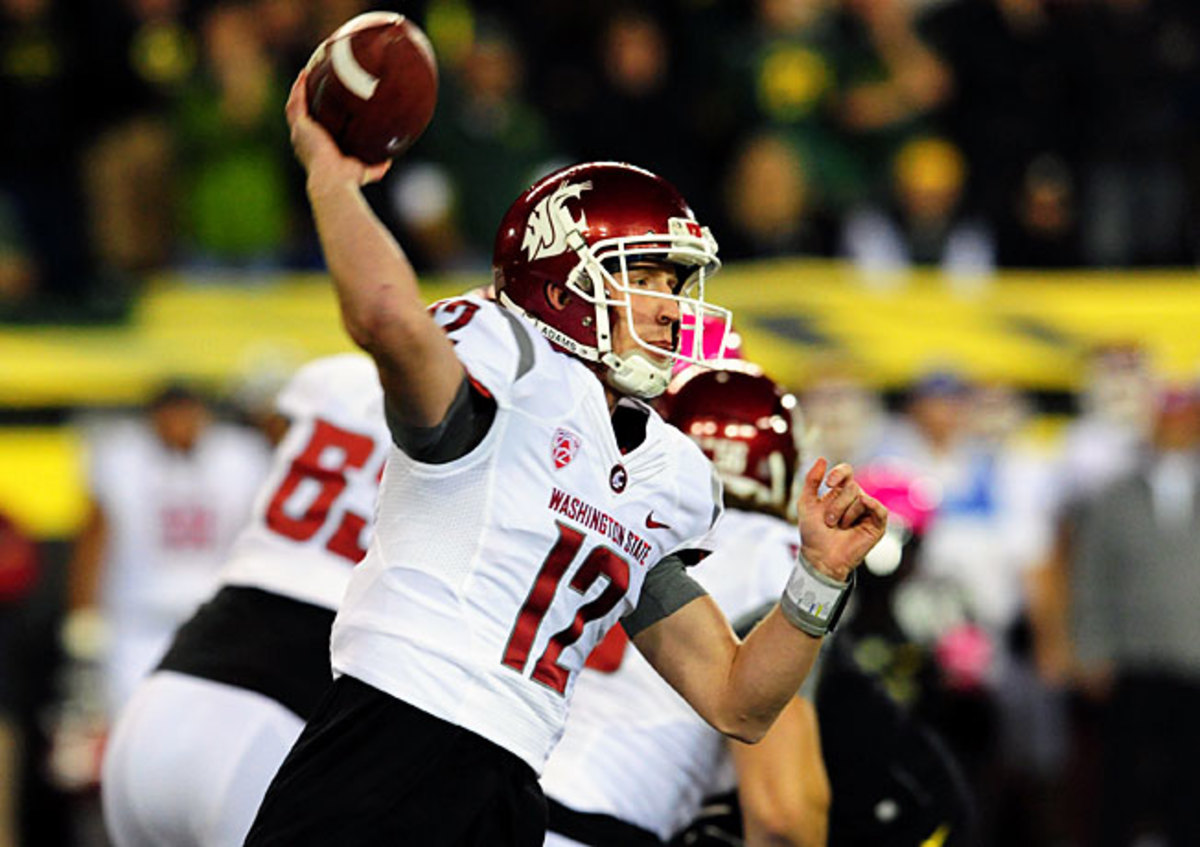 Washington State QB Connor Halliday broke an FBS record by attempting 89 passes in a loss to Oregon.
