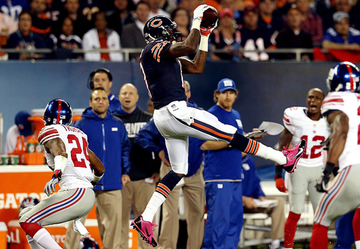 After an injury-riddled rookie season, Alshon Jeffery has climbed up the Bears' receiving depth chart.