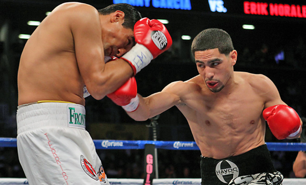 Danny Garcia (right) knocked out Erik Morales in this October, 2012 bout.