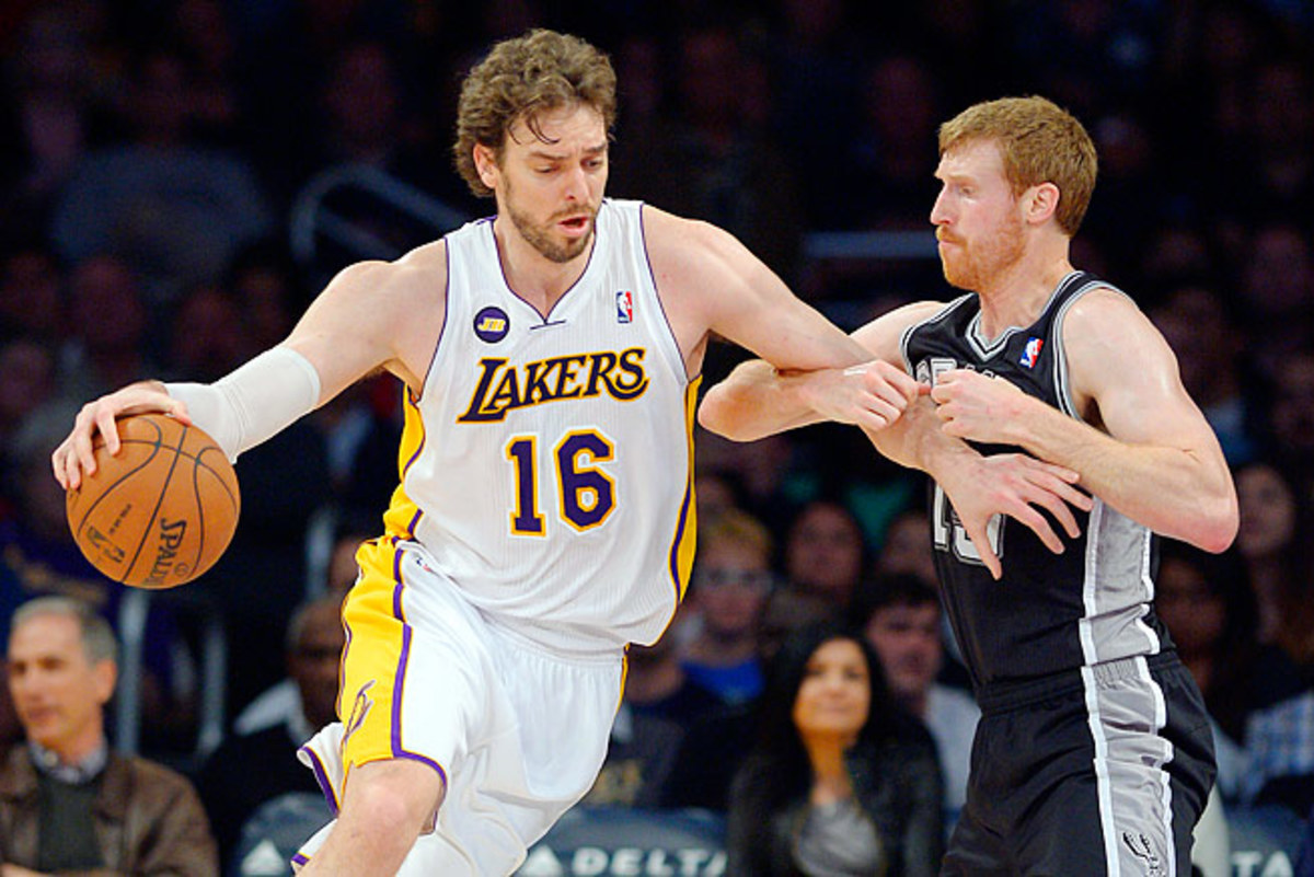 Pau Gasol (left) averaged a career-low 13.7 points in an injury-plagued 2012-13 season.
