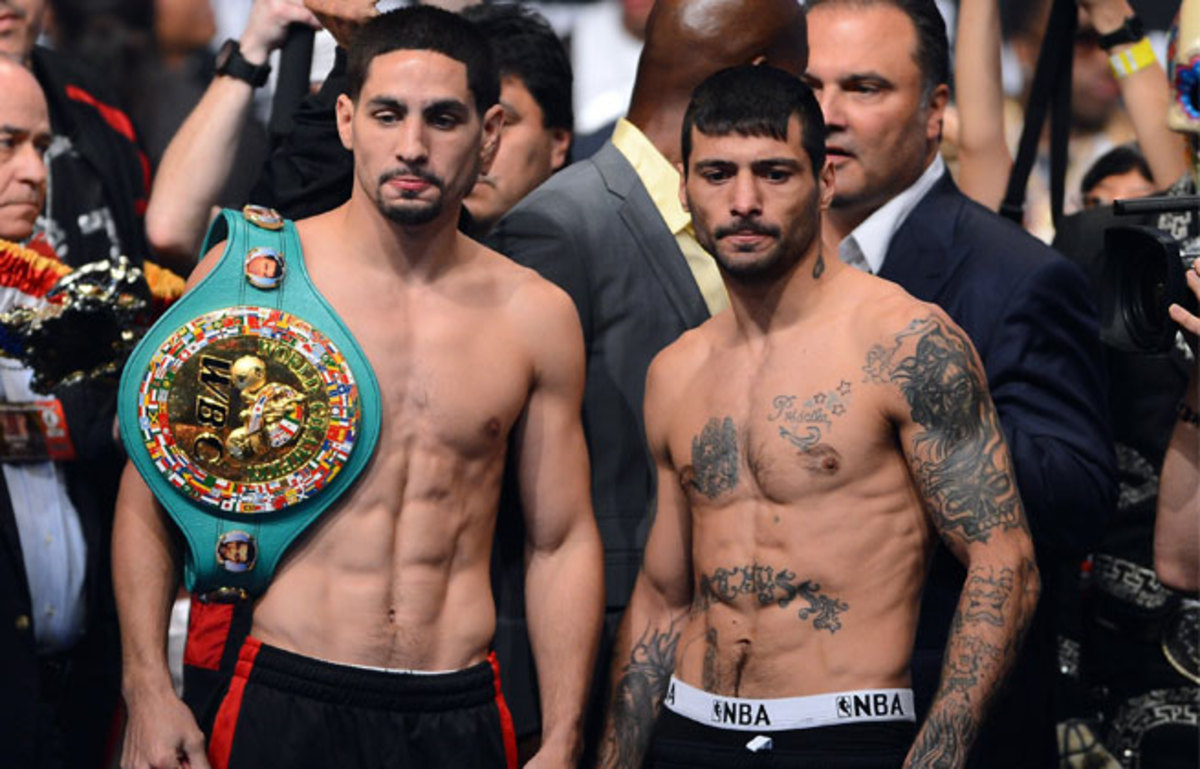 Lucas Matthysse (right) will face Danny Garcia on Saturday night.