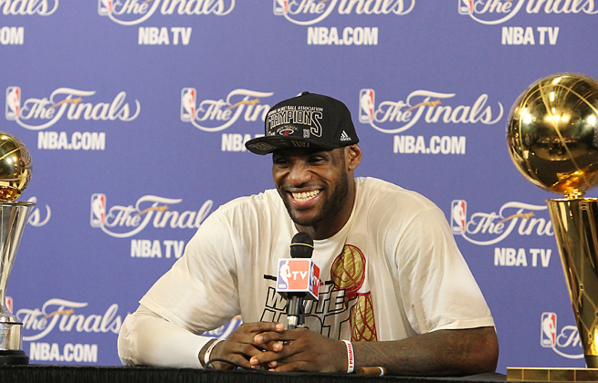 With free agency looming in 2014, LeBron James says he hopes to keep competing for titles with Miami.