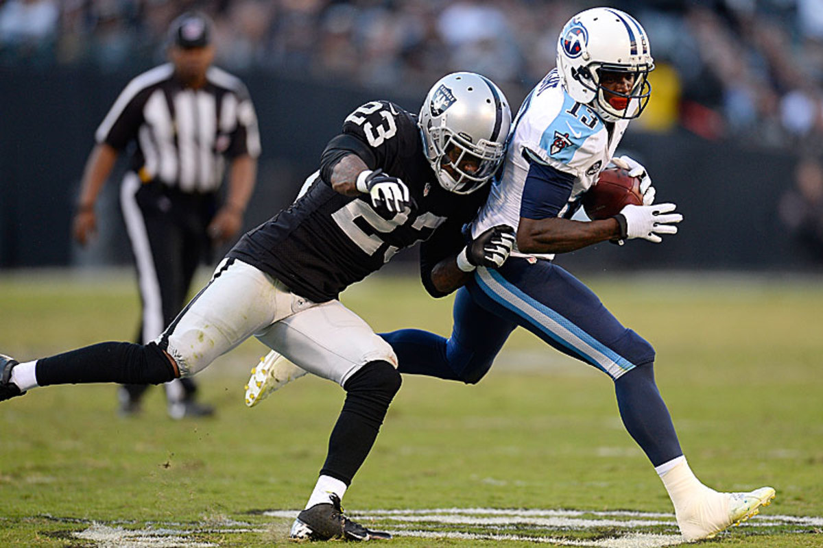 The Titans’ playoff hopes are bolstered by the emergence of 2012 first-rounder Kendall Wright at a position of traditional weakness in Tennessee. (Thearon W. Henderson/Getty Images)