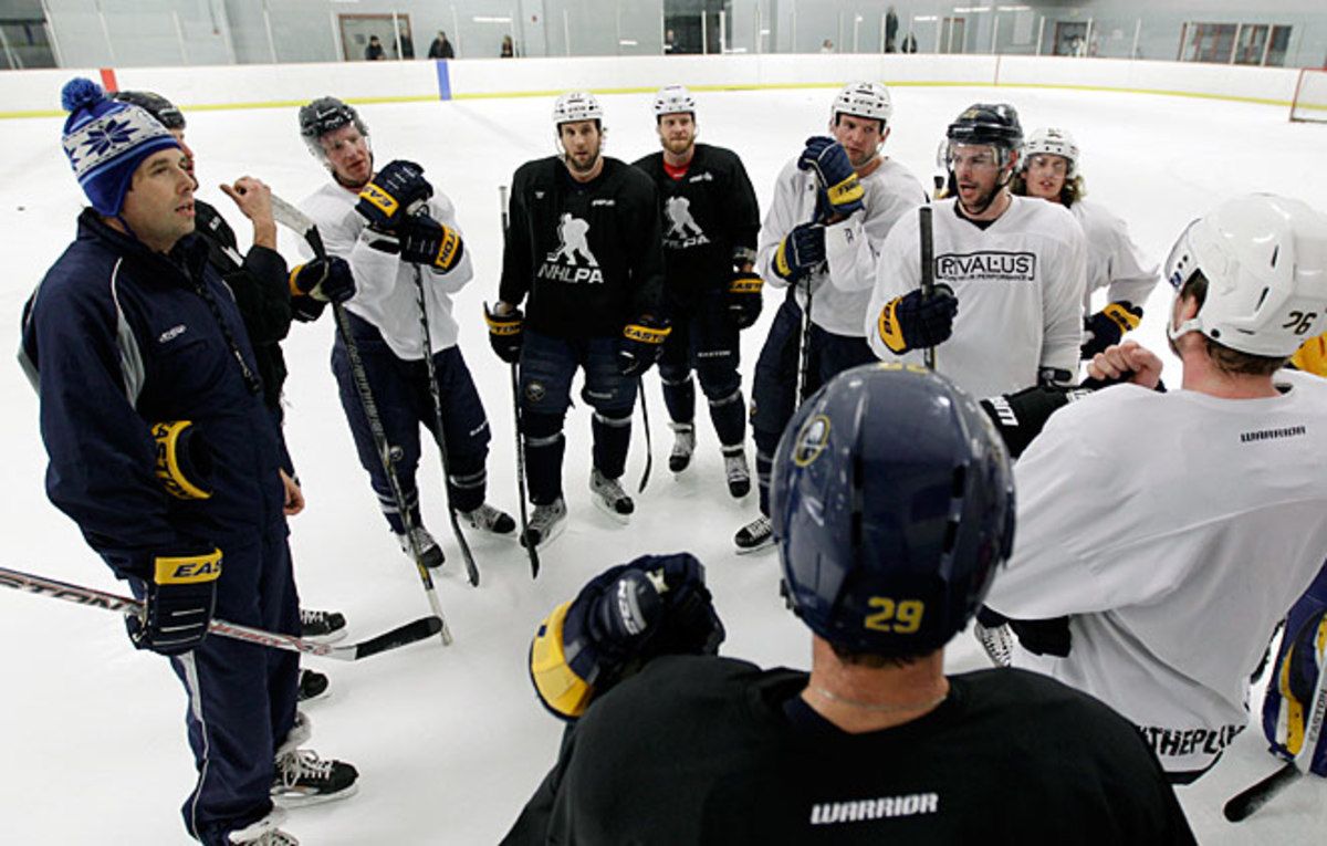 At least one Sabre player laid the blame for the NHL lockout on Commissioner Gary Bettman.