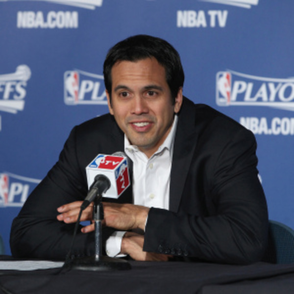 Erik Spoelstra said winning Coach of the Year is like the Sports Illustrated cover jinx. (Gary Dineen/Getty Images)