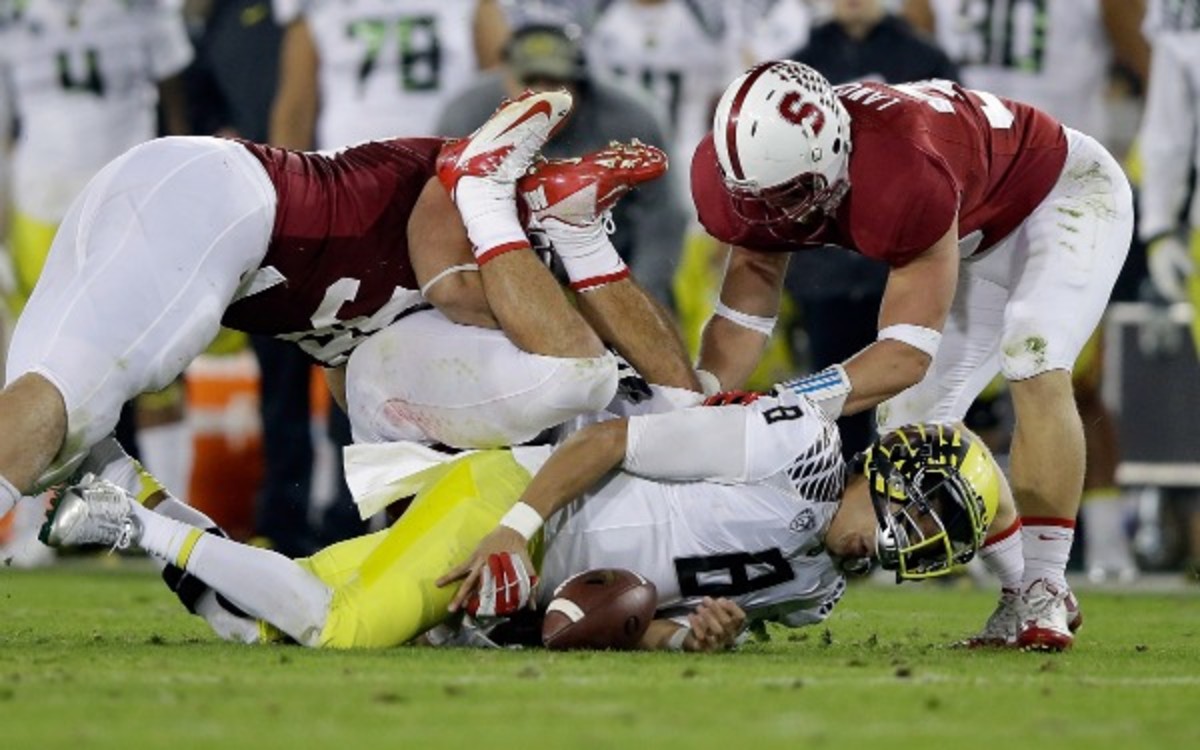 Oregon quarterback Marcus Mariota has not thrown an INT since last November. (Ezra Shaw/Getty Images)