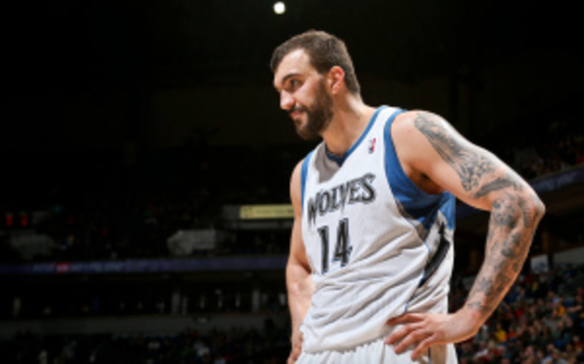 Wolves free agent center Nikola Pekovic agreed to a five-year, $60 million deal to remain in Minnesota. (David Sherman/Getty Images)