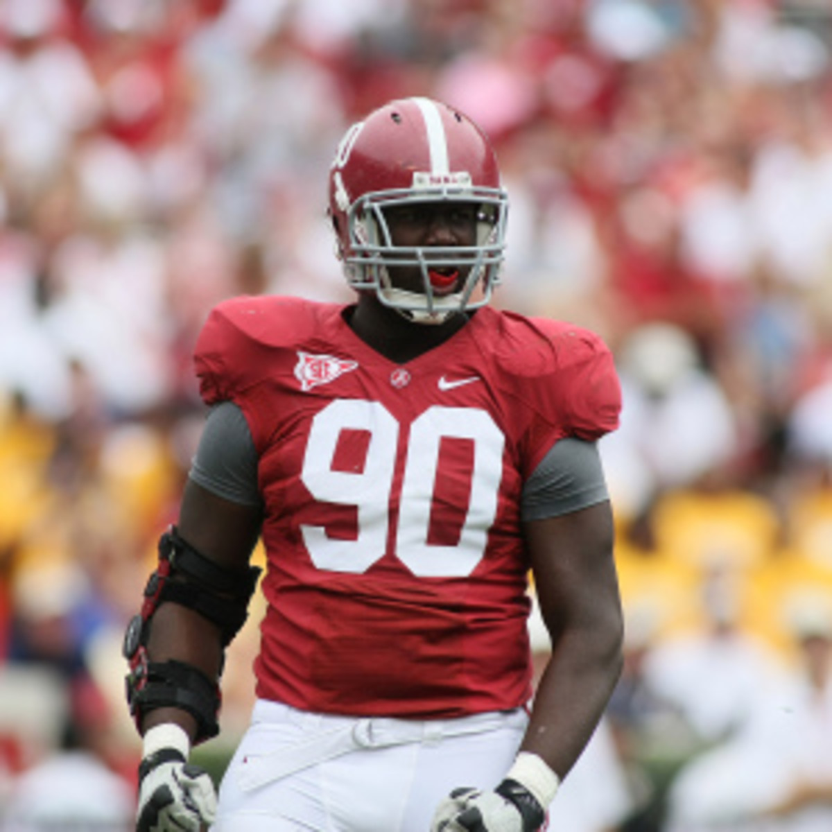 Former Alabama player Quinton Dial is one of several members of the team who reportedly purchased the spray. (Greg McWilliams/Getty Images)