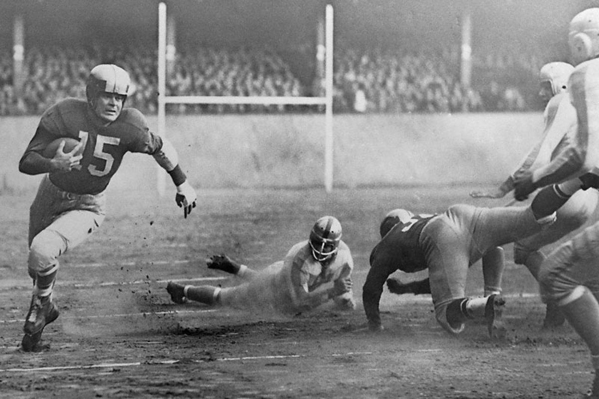 Steve Van Buren led the league in rushing four times, but because he never played more than 12 games, his yearly numbers pale compared to later runners. (Bettmann/Corbis) 