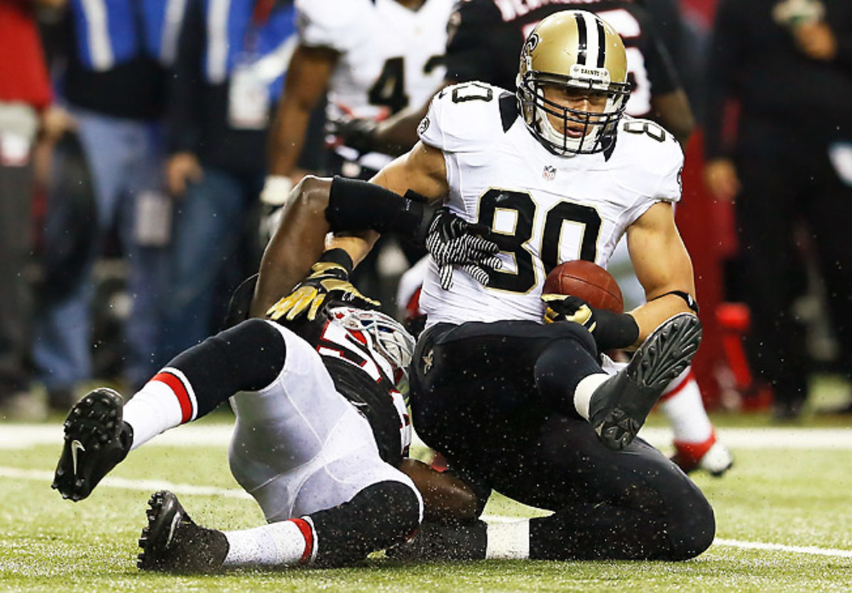 Tight end Jimmy Graham went ninth overall in this draft, well above his preseason ranking and ADP.