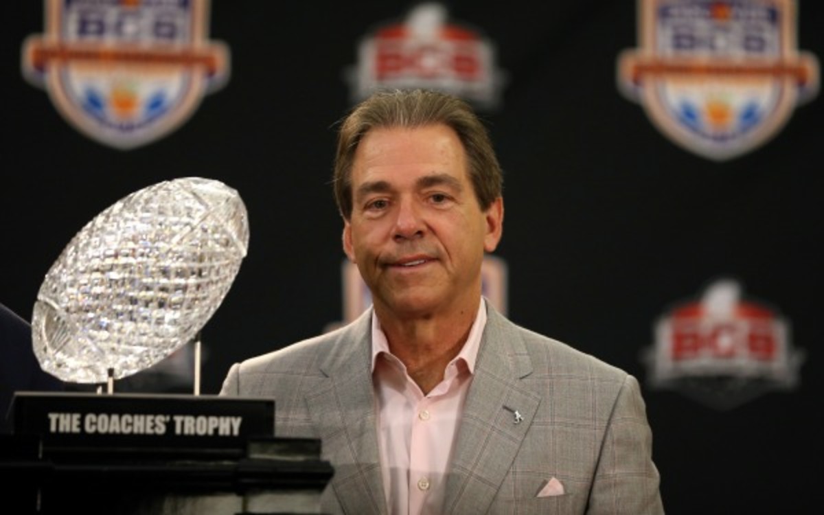 Alabama and coach Nick Saban will go for a third straight national title. (Getty Images)