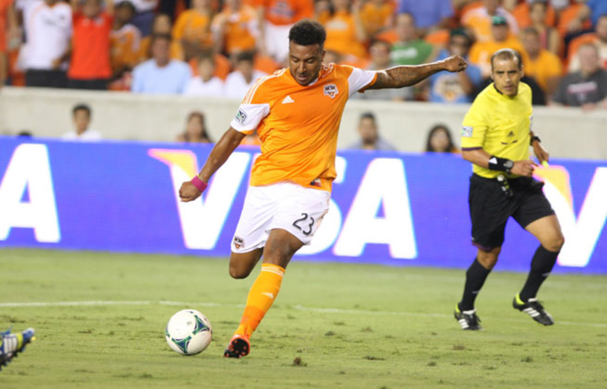 Giles Barnes stole the show from Clint Dempsey with two goals in a 3tangling-1 Dynamo win.