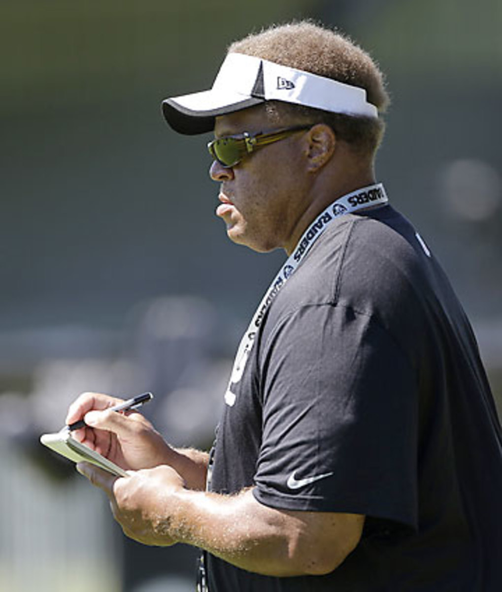 GM Reggie McKenzie may not want to be keeping score this year, but he’ll have a lot of cap space to work with after this season. (Eric Risberg/AP)