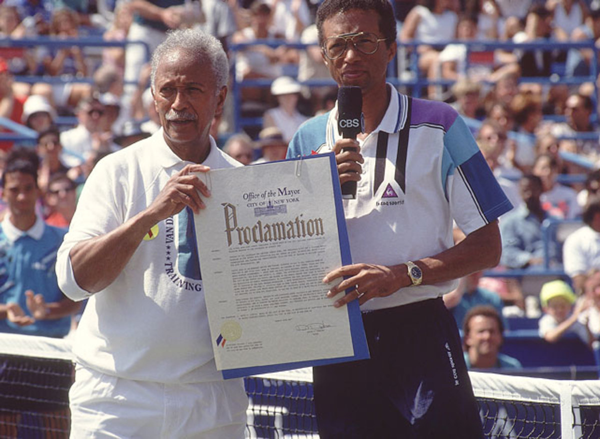 Arthur Ashe and New York City Mayor David Dinkins