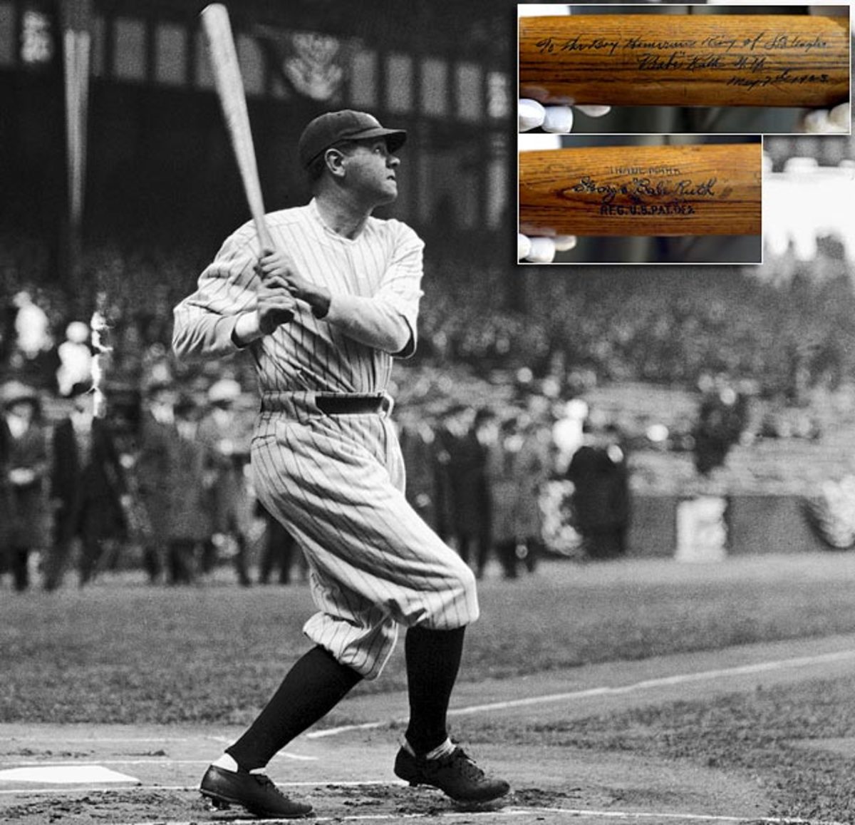 Babe Ruth Bat from First Home Run at Yankee Stadium (1923)