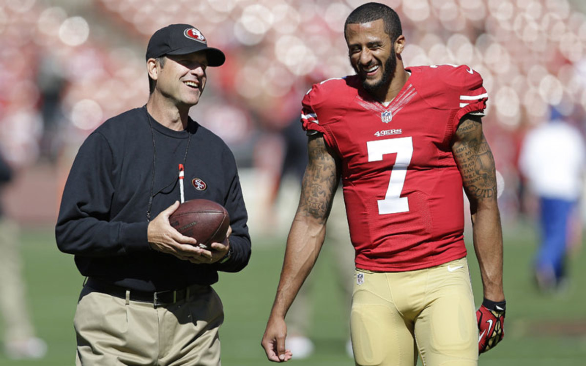 If Manning picked San Francisco, Jim Harbaugh never would have given the ball to Colin Kaepernick. (David Seeling/AP)