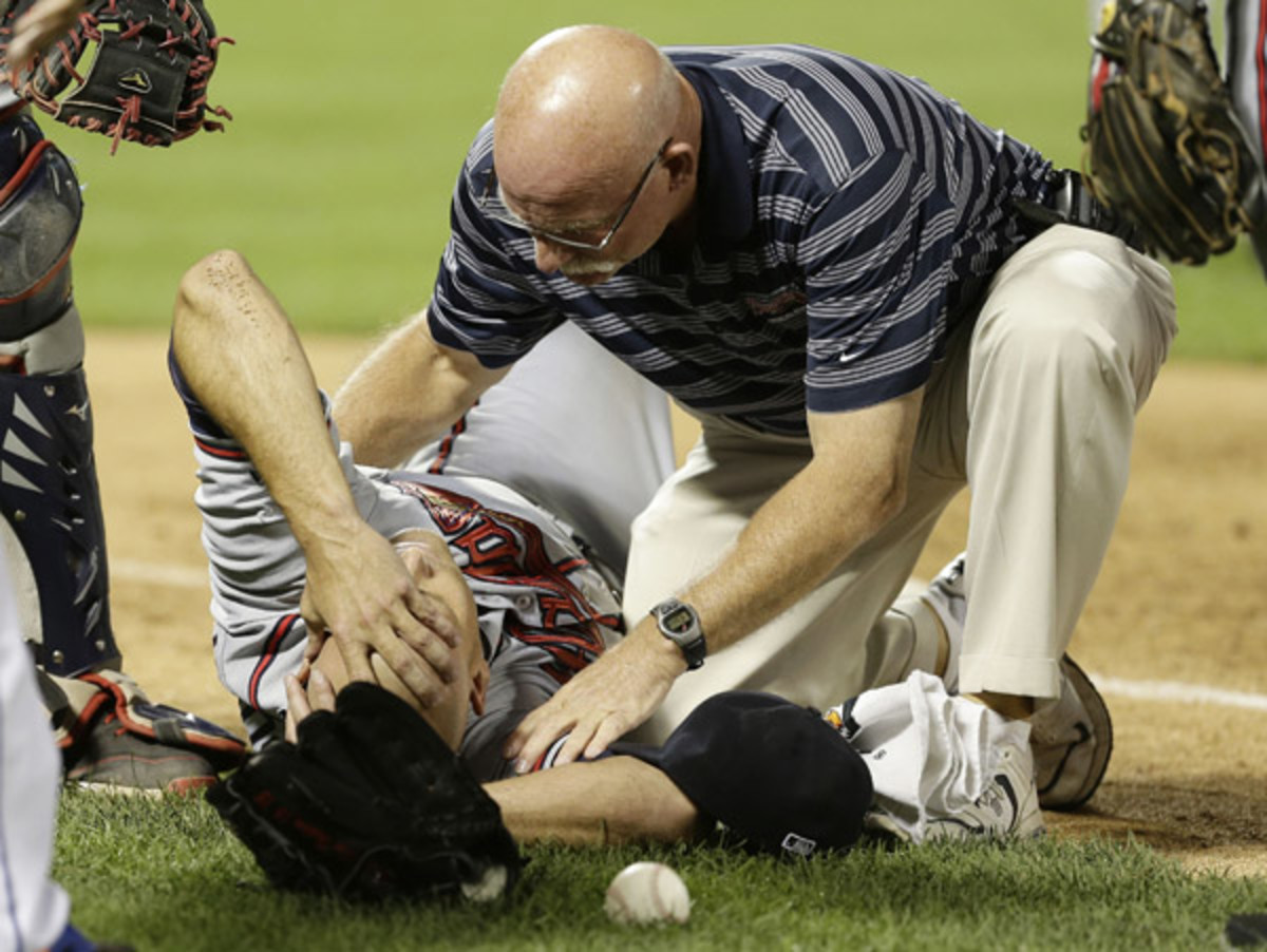 Tim Hudson is out for the year after breaking his ankle Wednesday night on a play at first base.