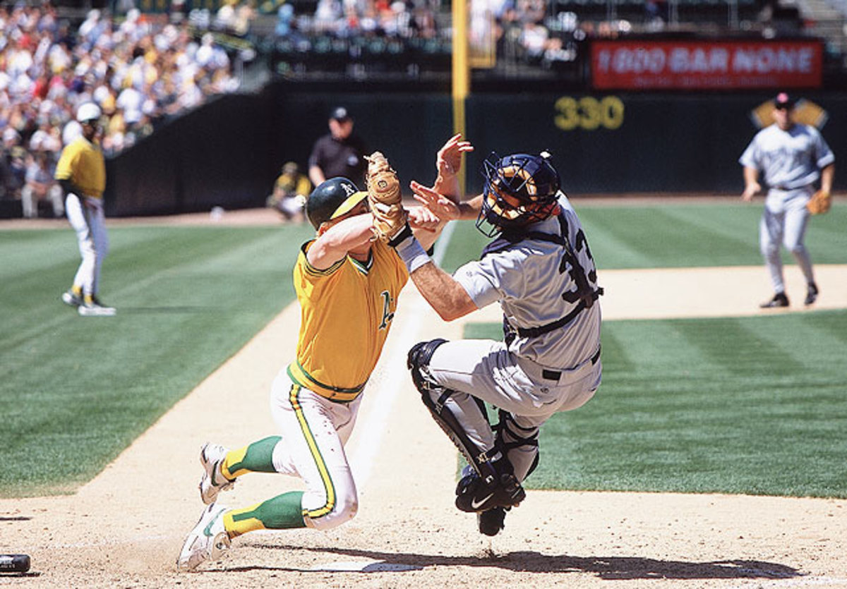Eric Byrnes (left), Bill Haselman