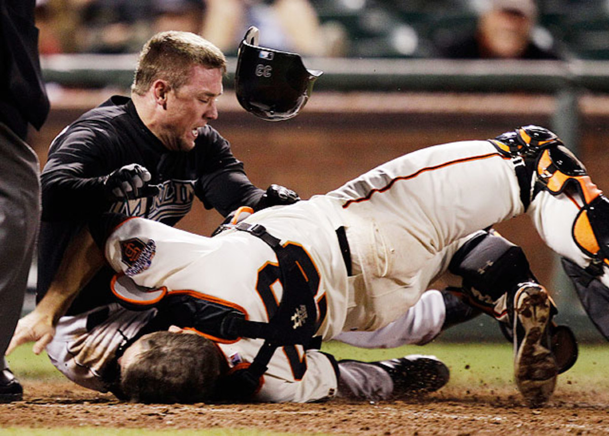 Buster Posey (right), Scott Cousins