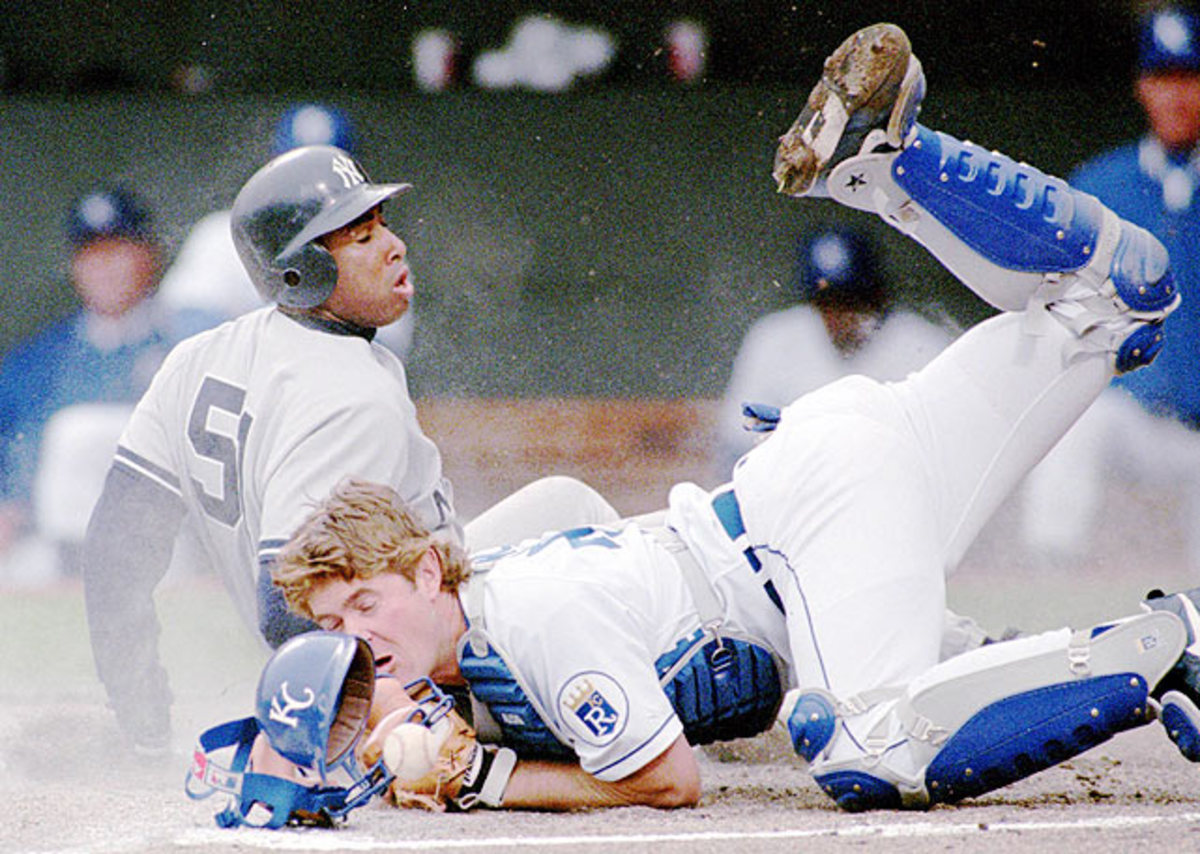 Bernie Williams (left), Brent Mayne