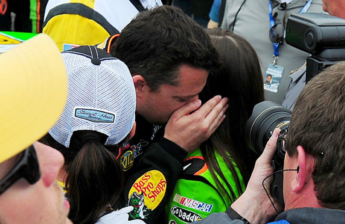 Tony Stewart offered Danica Patrick some comforting words and encouragement at Daytona.