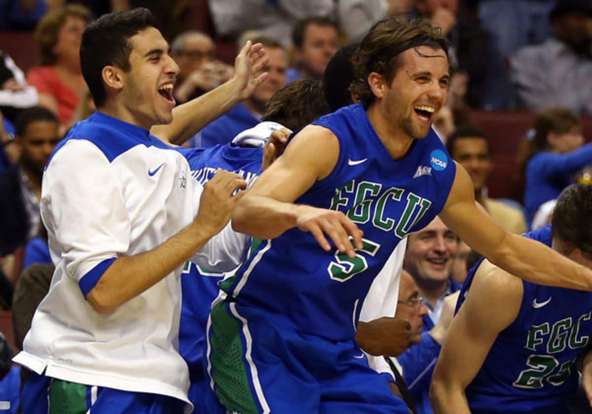 Florida Gulf Coast has become the darling of the NCAAs. The vaunted Florida Gators await in the Sweet 16. (Elsa/Getty)