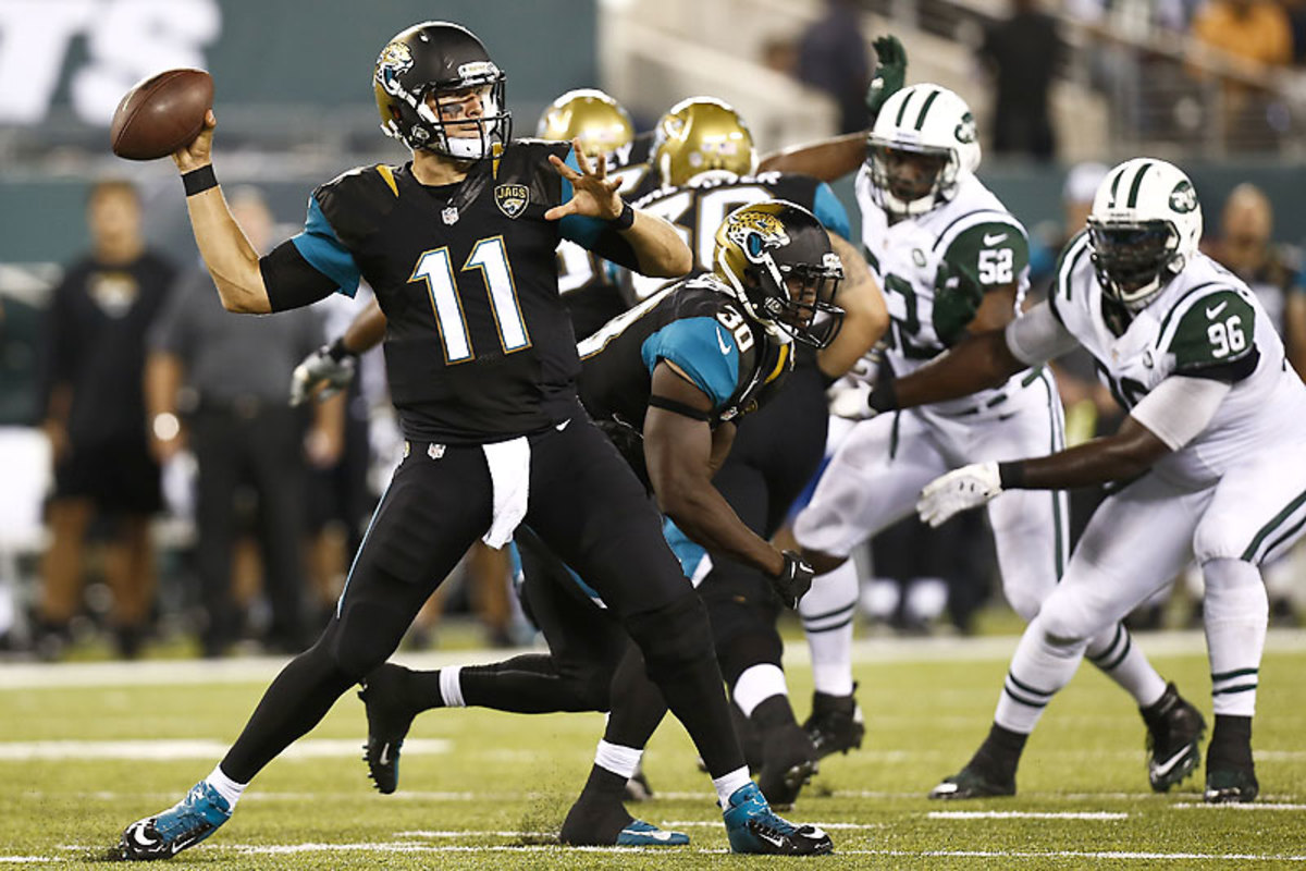 Blaine Gabbert has the starting job again, but he has much to work on if he is to be the long-term answer. (Jeff Zelevansky/Getty Images)