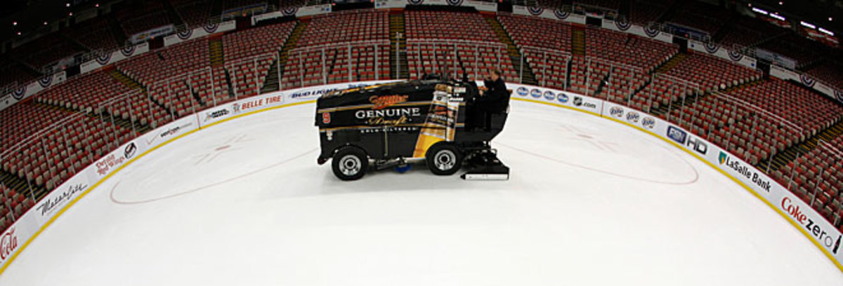 Famed Zamboni driver Al Sobotka tended to Joe Louis Arena while waiting for the Red Wings to return.