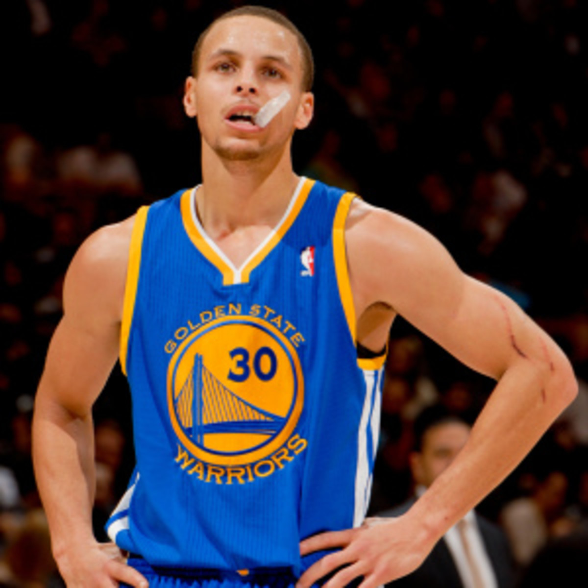Stephen Curry is back on the shelf with a mild ankle sprain. (Ron Turenne/Getty Images)