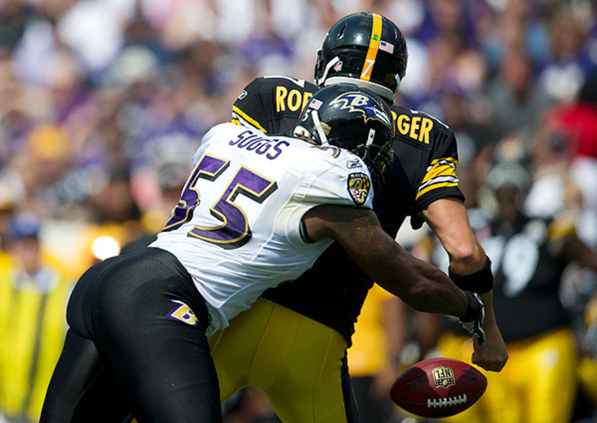 The Ravens should have a fearsome D-line in 2013 with Elvis Dumervil and others joining Terrell Suggs. 