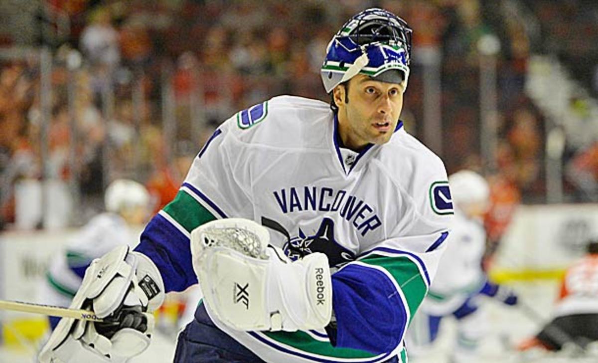 Goalie Roberto Luongo of the Vancouver Canucks has a lower body injury