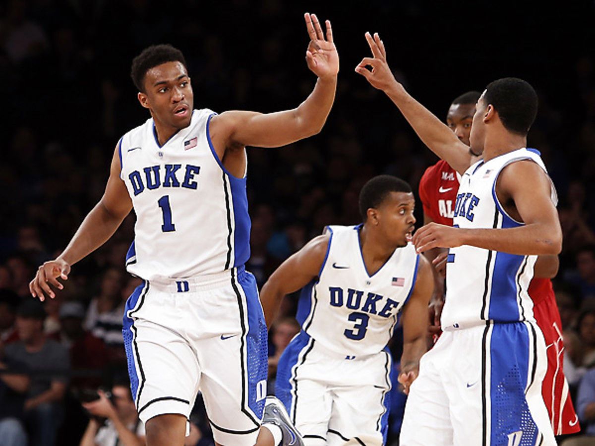Jabari Parker (1) was masterful yet again with 27 points and eight rebounds in Duke's win over Alabama. (Jason DeCrow/AP)