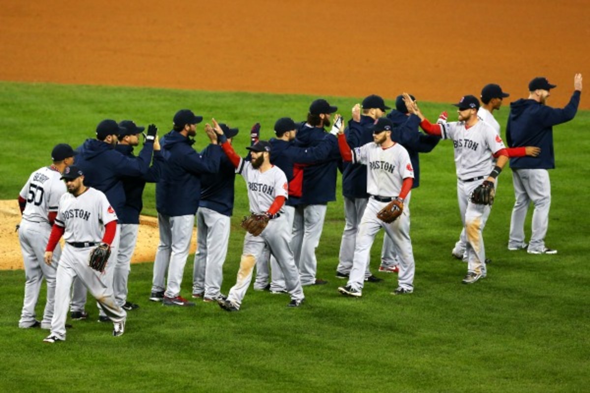 With one more win, the Red Sox will earn a trip to the World Series, which begins on Wednesday. (Ronald Martinez/Getty Images)