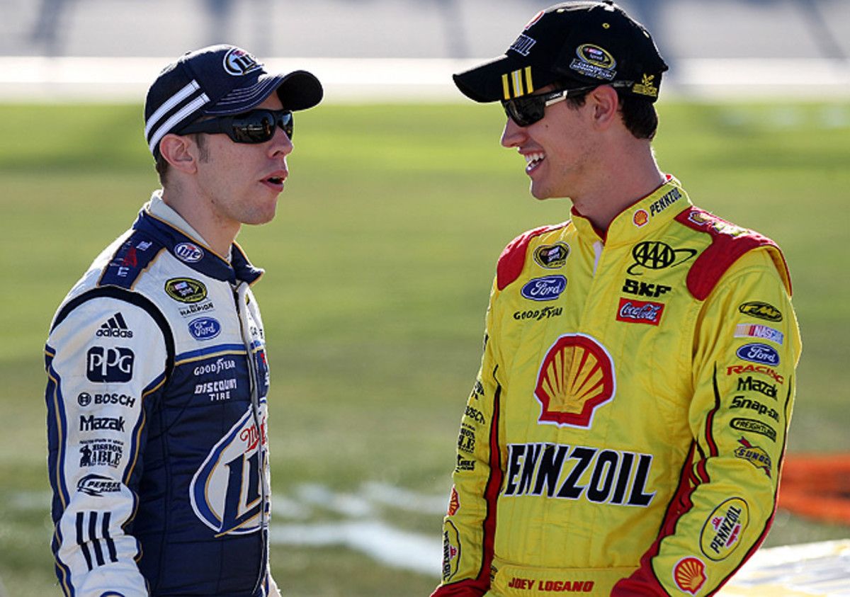 Joey Logano (right) and Brad Keselowski took the top two positions at Chicagoland during qualifying.
