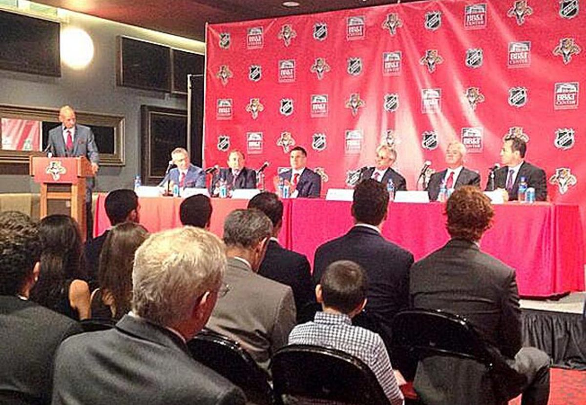 Vincent Viola (center) says he's committed to turning the Panthers into consistent winners.