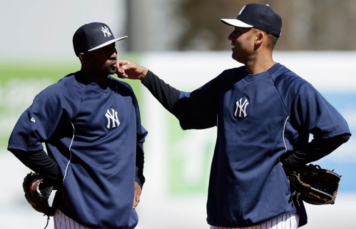 Derek Jeter took part in most of the drills during the Yankees' first full-squad spring training workout.