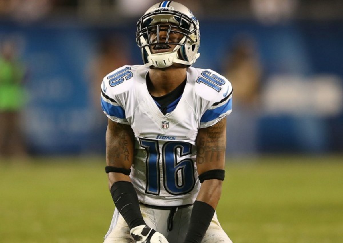 Titus Young has struggled off the field after his release by the Lions. (Leon Halip/Getty Images)