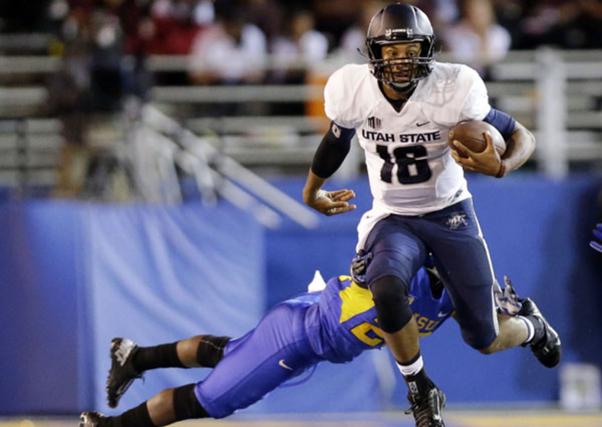 Even without Chuckie Keeton, Utah State has continued its winning ways. (AP Photo/Marcio Jose Sanchez)