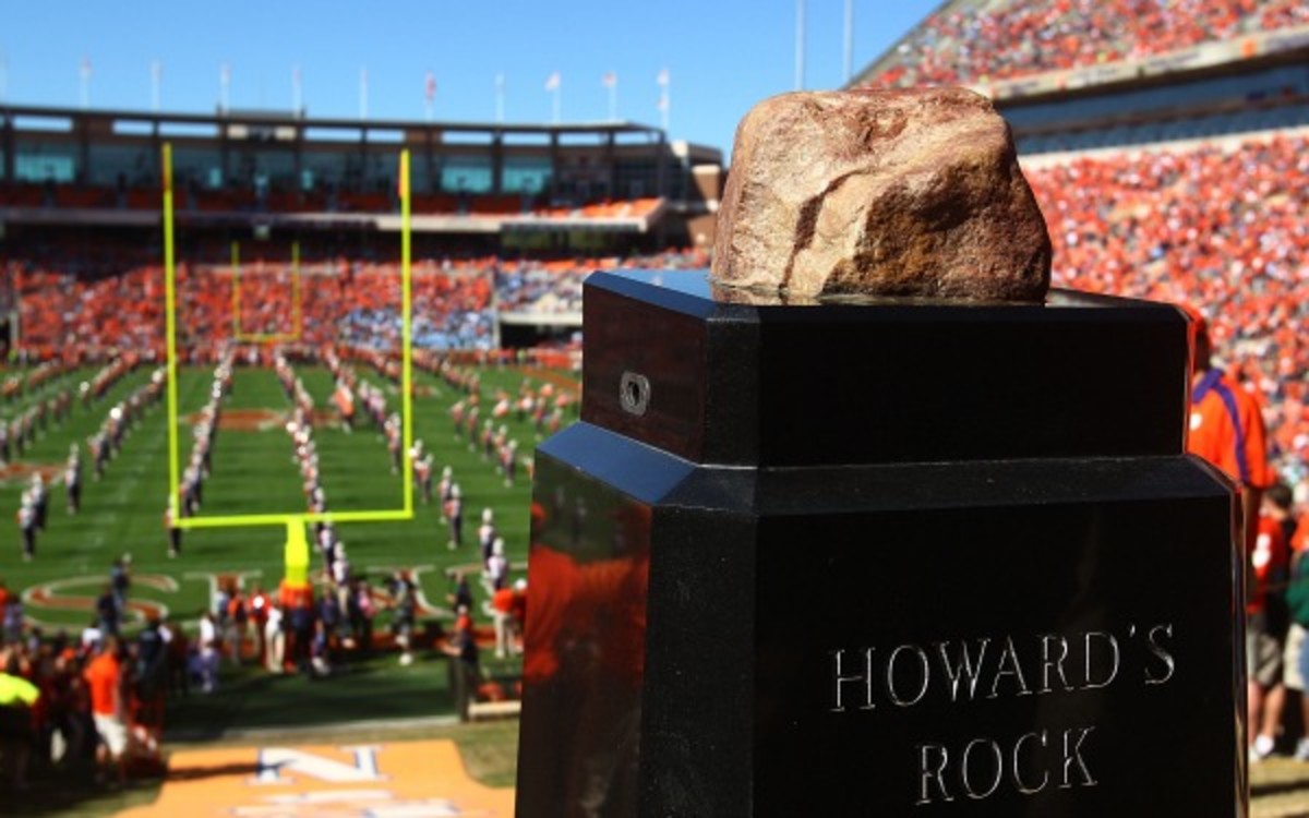 Clemson's iconic Howard’s Rock was vandalized. (Scott Halleran/Getty Images)