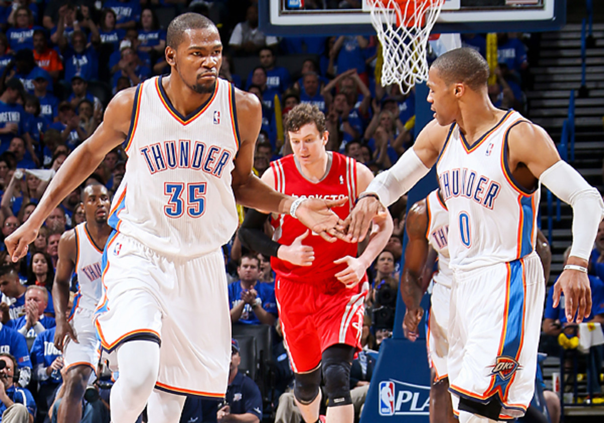 Kevin Durant's willingness to share the spotlight with Russell Westbrook has been critical to the pair's success in Oklahoma City. (Layne Murdoch/NBAE via Getty Images)