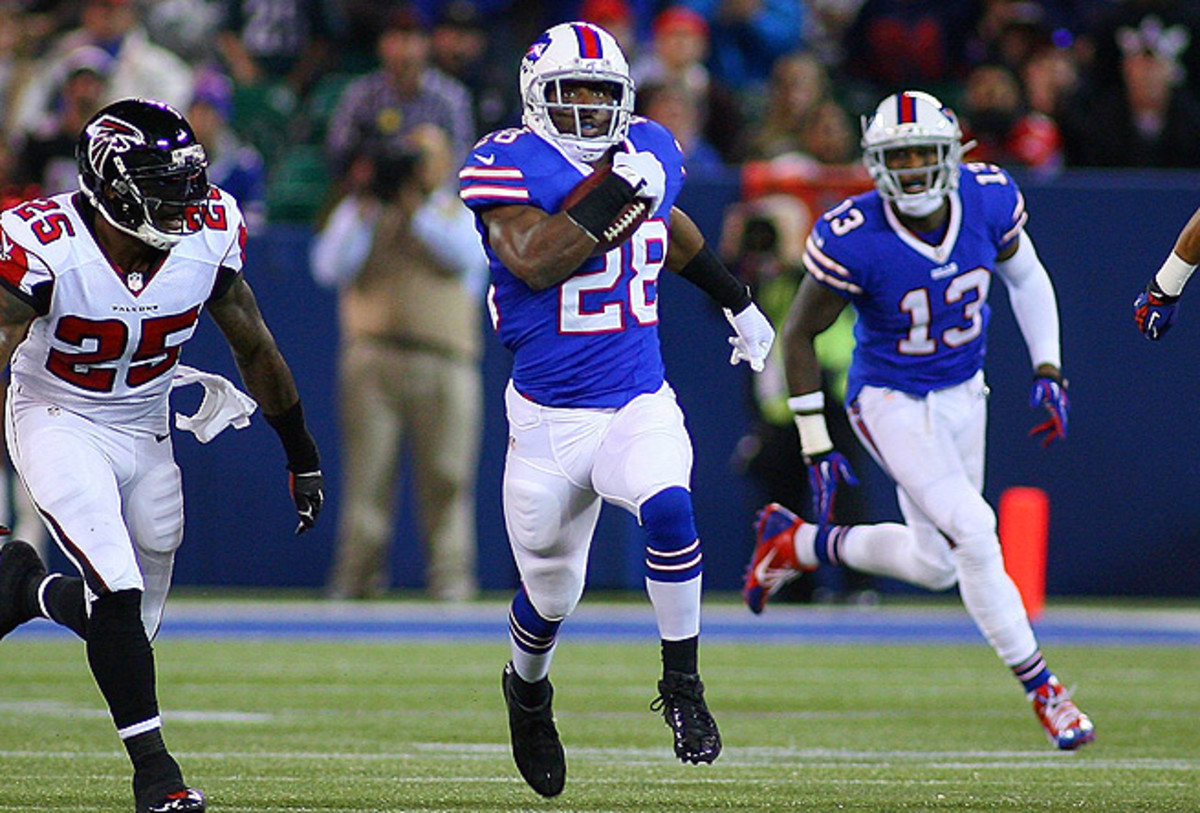 C.J. Spiller put up a season-high 149 yards Sunday, including a 77-yard run to the Atlanta 6-yard line.