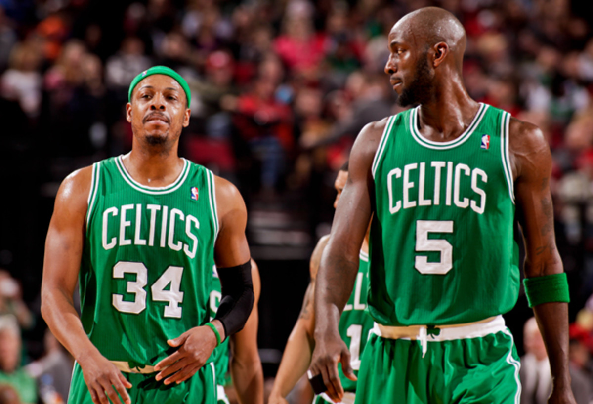 Paul Pierce (left) and Kevin Garnett are headed to Brooklyn. 