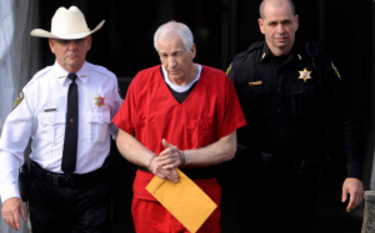 Jerry Sandusky's lawyers on Tuesday argued in a Pennsylvania court for why his convictions should be overturned. (Centre Daily Times/Getty Images)