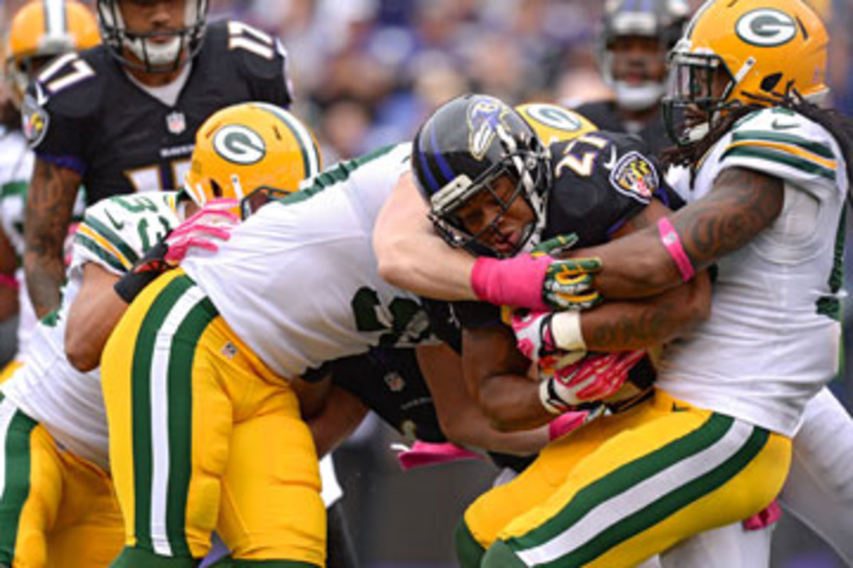 Ray Rice against the Packers in Week 6 (Patrick Smith/Getty Images)