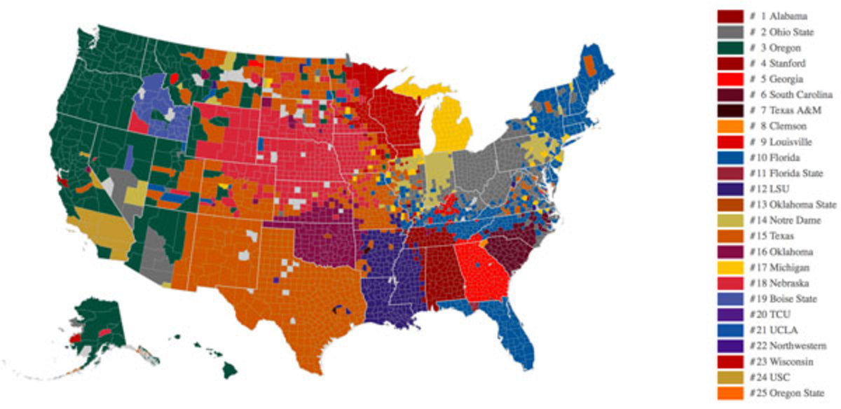 College fan map