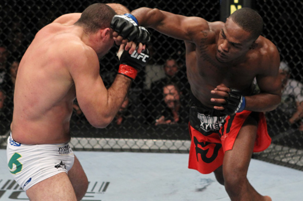 Jon Jones claimed the light heavyweight title at UFC 128 and will defend it for a sixth time Saturday.